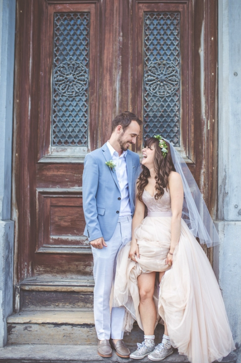 Vestido e clearance tenis casamento